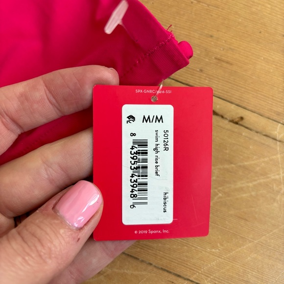 Spanx 50126R Women's Sz M Hibiscus Pink Adjustable High-Rise Swim Brief Bottoms - Picture 3 of 8